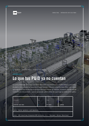 Portada del informe sectorial de A3D para química, petroquímica y plantas de proceso: «Lo que tus P&ID ya no cuentan»