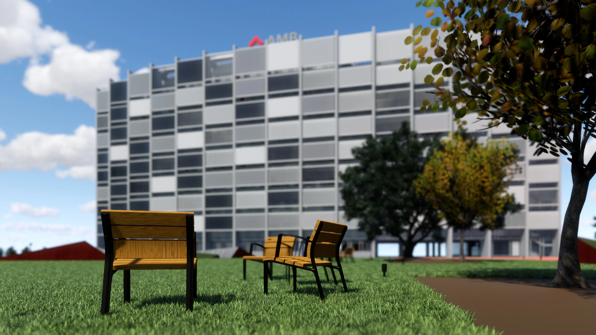 Vista exterior del conjunto modelado en BIM