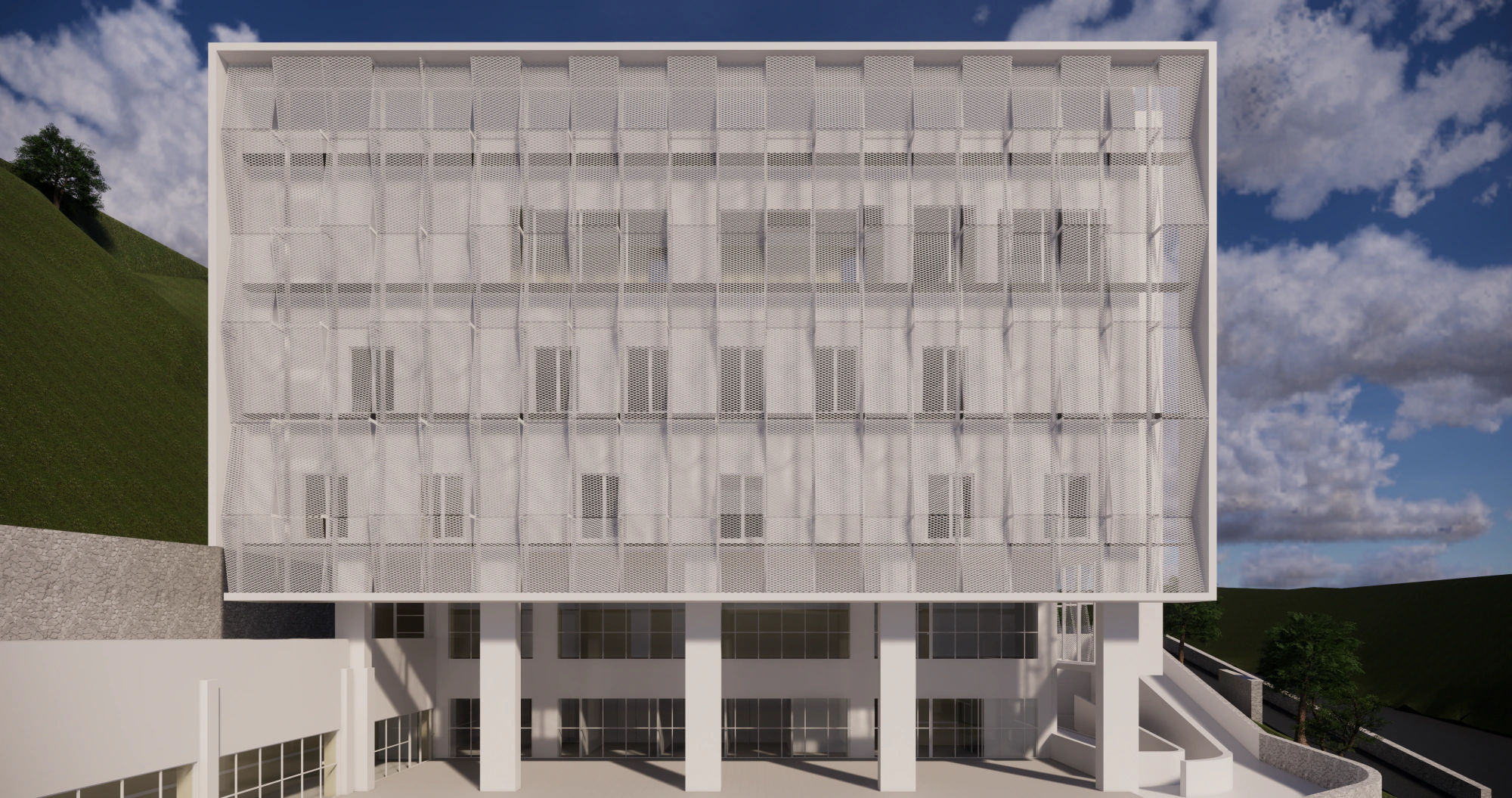 Alzado del hospital generado desde el modelo BIM