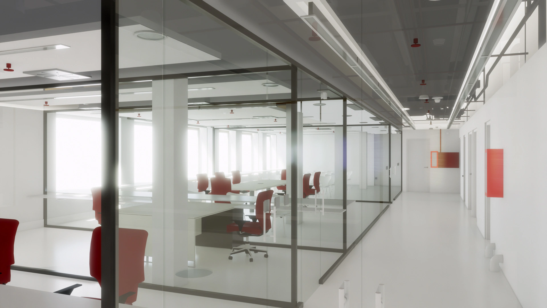 Vista interior del modelo BIM del área materno-infantil reformada