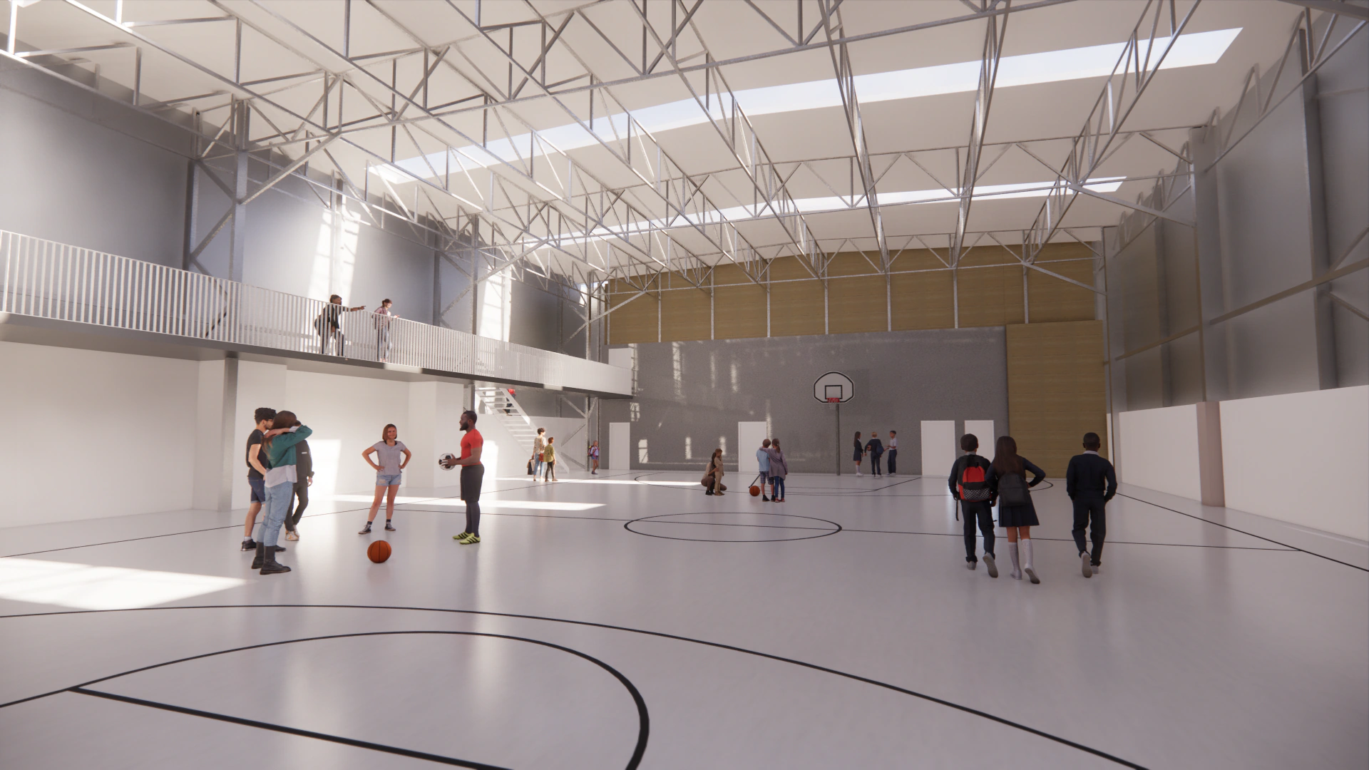 La misma vista interior, renderizada