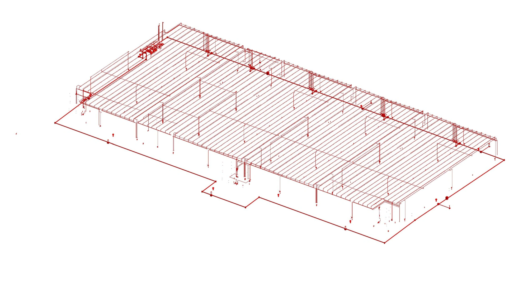 Modelo BIM as-built de la red de protección contra incendios de la nave