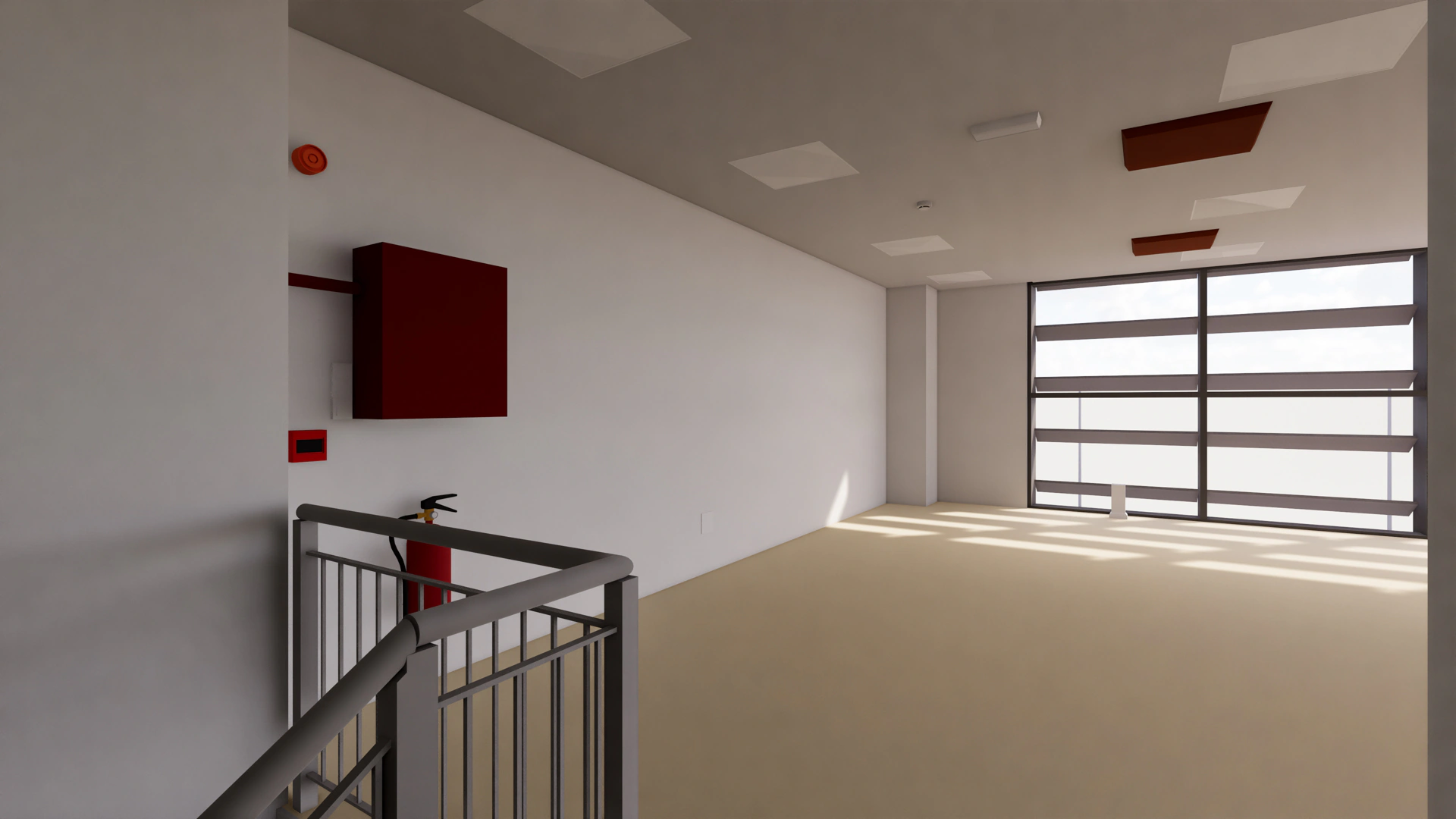 Vista del modelo BIM de las oficinas del conjunto logístico
