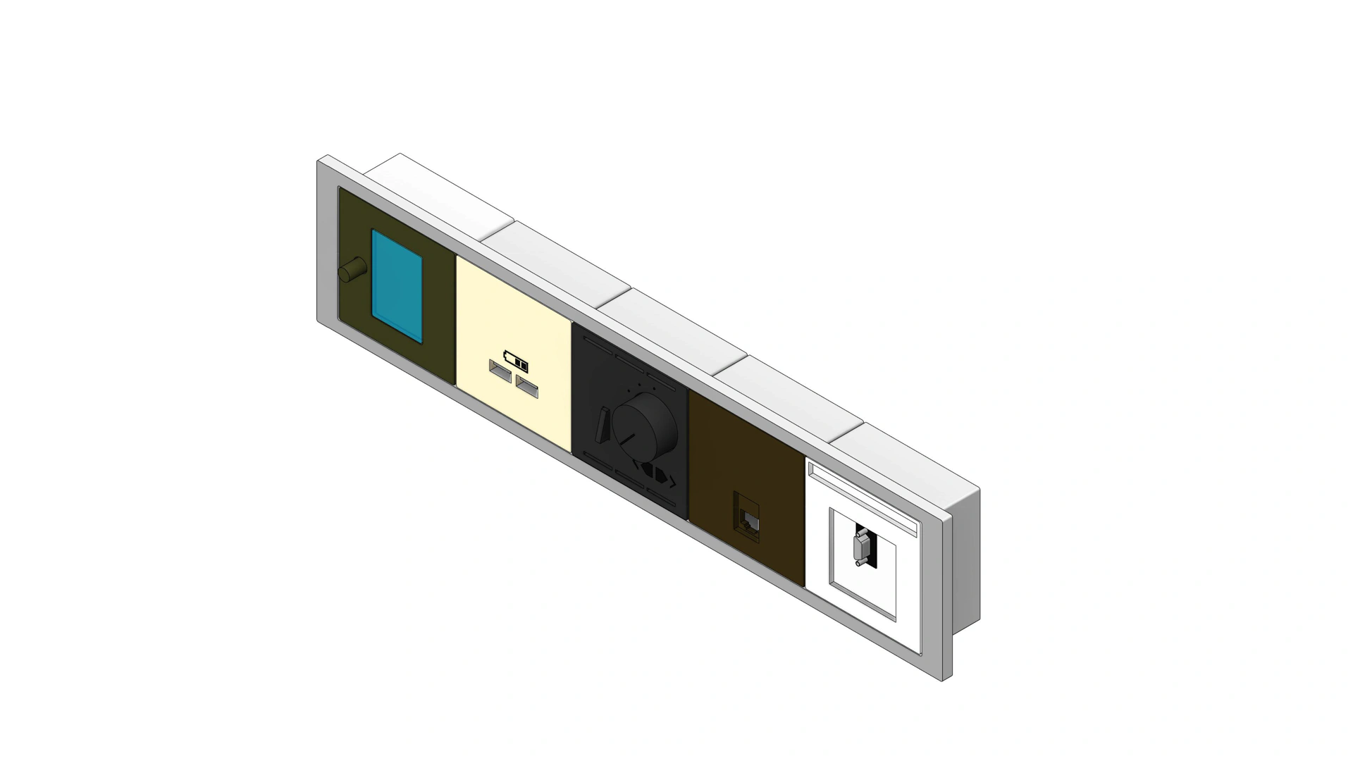 Detalle de un módulo eléctrico modelado como objeto BIM paramétrico