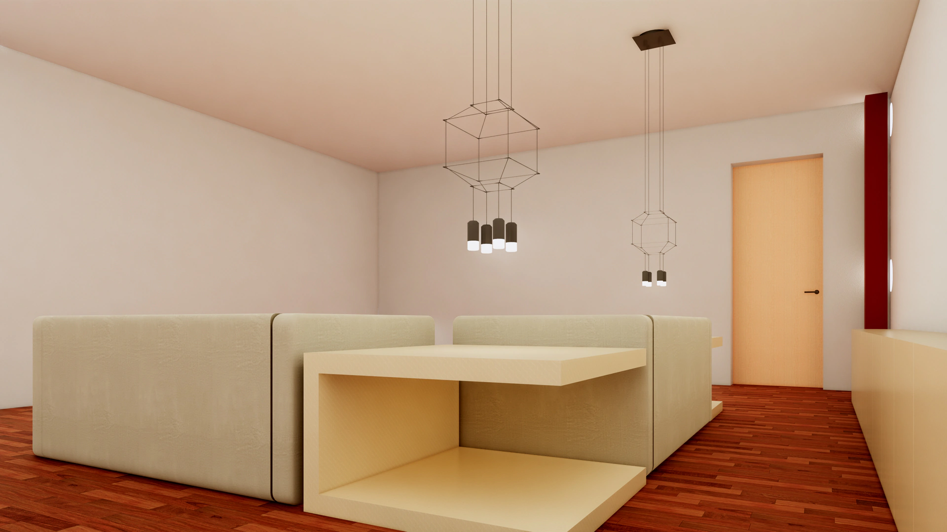 Detalle de acabado de una luminaria modelada como objeto BIM